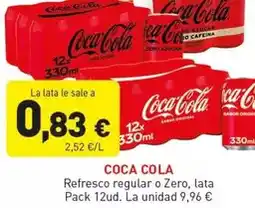 Hiperber Coca-cola - refresco regular o zero oferta