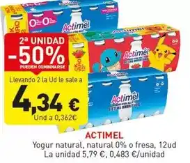 Hiperber Actimel - yogur natural oferta