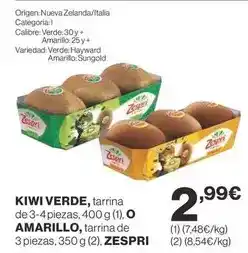 Supercor Kiwi - kiwi verde, tarrina de 3-4 piezas, 400 g (1) oferta