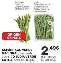 Supercor Origen - espárrago verde nacional, manojo de o judia verde extra oferta