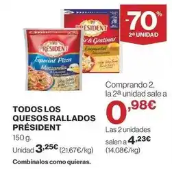 Supercor Président - quesos rallados oferta