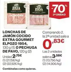 Supercor Elpozo - lonchas de jamon cocido extra gourmet 1954 oferta