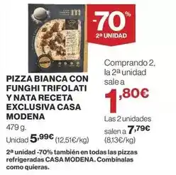Supercor Bianca - pizza con funghi trifolati y nata receta exclusiva casa modena oferta