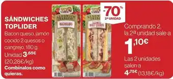 Supercor Toplider - sándwiches oferta