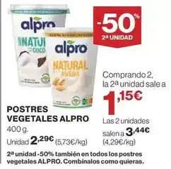Supercor Alpro - postres vegetales oferta