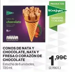 Supercor Conos de nata y chocolate, nata y fresa o corazon de chocolate oferta