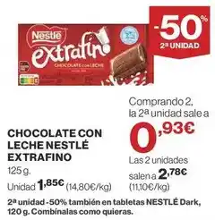 Supercor Nestlé - chocolate con leche extrafino oferta