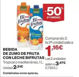 Supercor Bifrutas - bebida de zumo de fruta con leche oferta