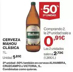Supercor Mahou - cerveza clasica oferta