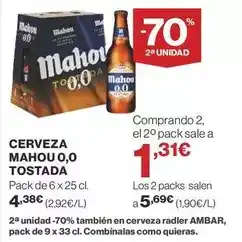 Supercor Mahou - cerveza 0,0 tostada oferta