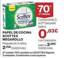 Supercor Scottex - papel de cocina megarollo oferta