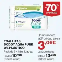 Supercor Dodot - toallitas aqua pure 0% plastico oferta