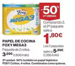 Supercor Foxy - papel de cocina mega3 oferta