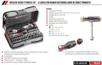 Ferri Permite el luso tanto de puntas o vasos con alargadores cortos o largos y completa con ta tución oferta