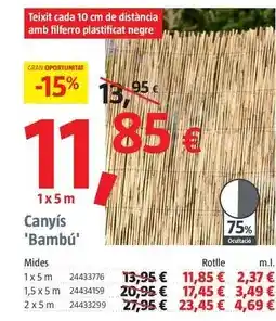 Bauhaus Cañizo bambu oferta