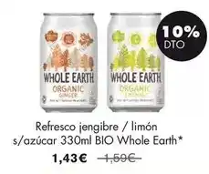 NaturaSí Organic - refresco jengibre / limon s/ azucar bio whole earth oferta