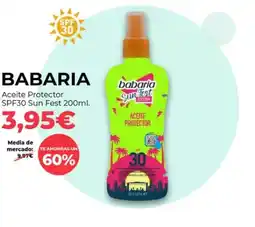 PrimaPrix Babaria - aceite protector spf30 sun fest oferta