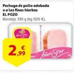 Alcampo supermercado EL POZO Pechuga de pollo adobada o a las finas hierbas oferta