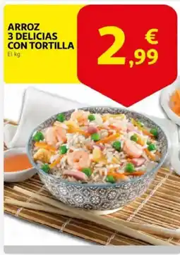 Alcampo supermercado Arroz 3 delicias con tortilla el kg. oferta