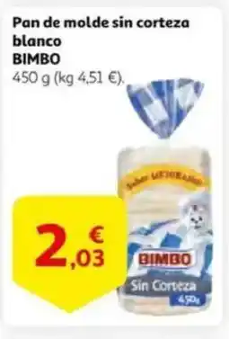 Alcampo supermercado BIMBO Pan de molde sin corteza blanco oferta