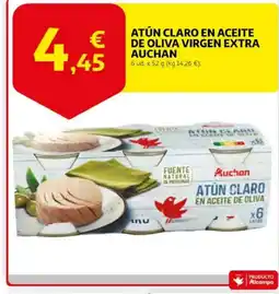 Alcampo supermercado Atún claro en aceite de oliva virgen extra auchan oferta
