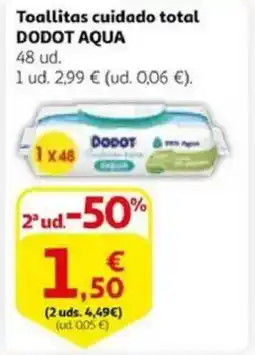 Alcampo supermercado DODOT AQUA Toallitas cuidado total oferta