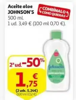Alcampo supermercado JOHNSON'S Aceite aloe oferta