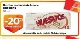 Alcampo supermercado HUESITOS Barritas de chocolate blanco oferta
