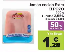Carrefour ELPOZO Jamón Cocido Extra oferta