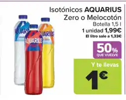 Carrefour AQUARIUS Isotónico Zero o Melocotón oferta