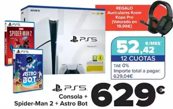 Carrefour Consola + Spider-Man 2 + Astro Bot oferta