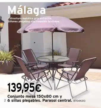 Cadena88 Conjunto mesa 6 sillas plegables oferta