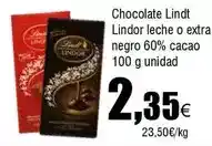 FROIZ Lindt - chocolate lindor leche o extra negro 60% cacao oferta