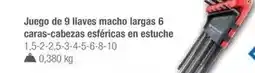 Ferri Juego de 9 llaves macho largas 6 caras-cabezas esféricas en estuche oferta
