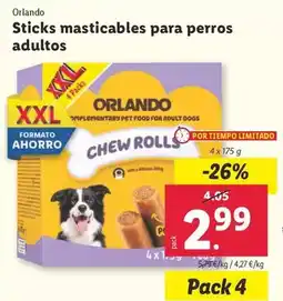 Lidl Orlando - sticks masticables para perros adultos oferta