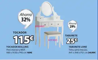 JYSK Tocador Malling / Taburete Lone oferta