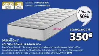 JYSK Dreamazone Colchón De Muelles Gold S100 oferta