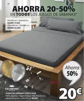 JYSK Kronborg Juego De Sábanas Used Look oferta