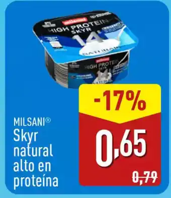 ALDI MILSANI Skyr natural alto en proteína oferta