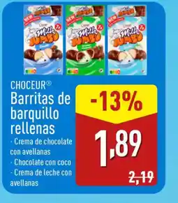 ALDI CHOCEUR Barritas de -13% barquillo rellenas oferta