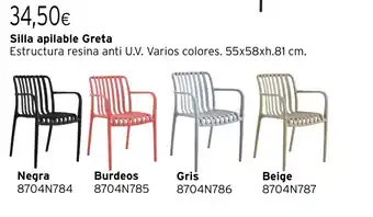 Cadena88 Silla apilable Greta oferta