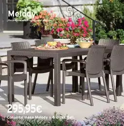 Cadena88 Conjunto mesa Melody y 6 sillas Bali oferta