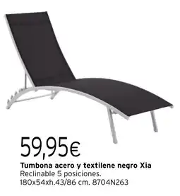 Cadena88 Tumbona acero y textilene negro Xia oferta