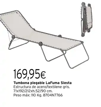 Cadena88 Tumbona plegable LaFuma Siesta oferta