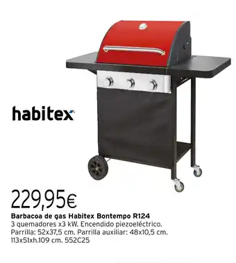 Cadena88 Barbacoa de gas Habitex Bontempo R124 oferta