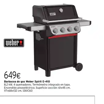 Cadena88 WEBER Barbacoa de gas Weber Spirit E-410 oferta