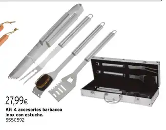 Cadena88 Kit 4 accesorios barbacoa inox con estuche oferta
