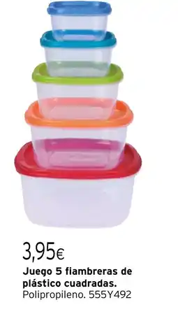 Cadena88 Juego 5 fiambreras de plástico cuadradas oferta