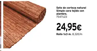 Cadena88 Seto de corteza natural Simple cara tejido con alambre oferta