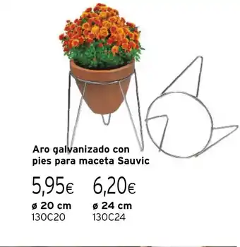 Cadena88 Aro galvanizado con pies para maceta Sauvic oferta